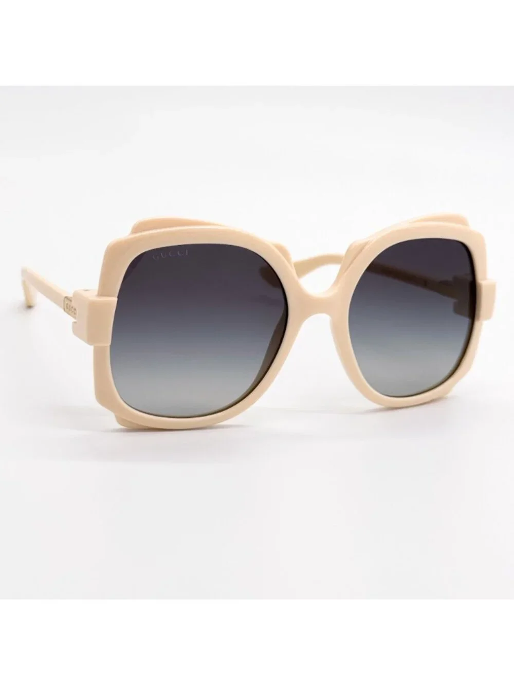 New Gucci White Gray Women Oversized Sunglasses GG1431S 004